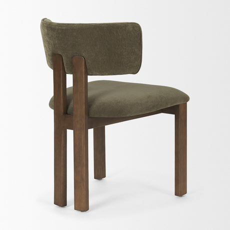 Soho Curved Open Back Olive Tripod Frame Dining Chair by Mercana at Eve Furniture