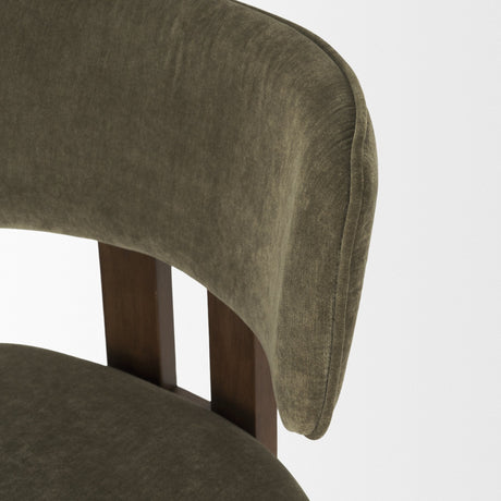 Soho Curved Open Back Olive Tripod Frame Dining Chair by Mercana at Eve Furniture
