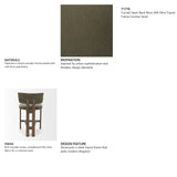 Soho Open Back 35.3in Seat Counter Stool | Olive Fabric w/ Brown Wood by Mercana at Eve Furniture