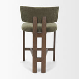 Soho Open Back 35.3in Seat Counter Stool | Olive Fabric w/ Brown Wood by Mercana at Eve Furniture