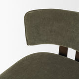Soho Open Back 35.3in Seat Counter Stool | Olive Fabric w/ Brown Wood by Mercana at Eve Furniture