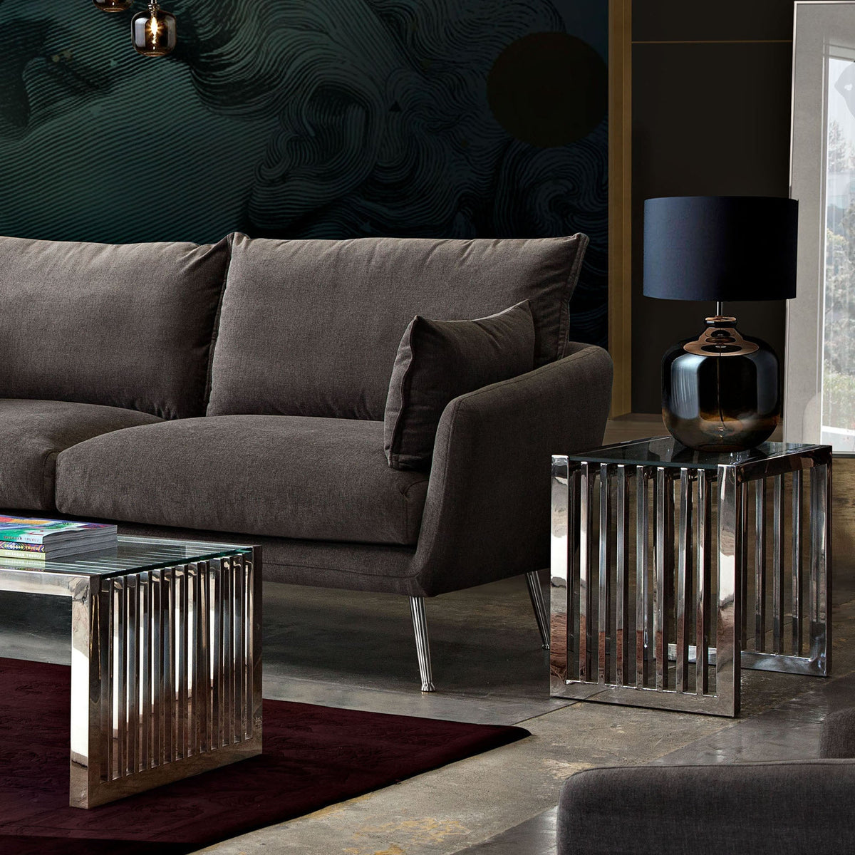 SOHO Stainless Steel End Table by Diamond Sofa at Eve Furniture