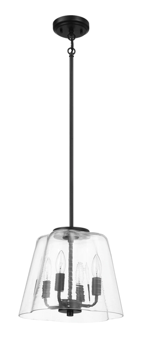 Soiree Four Candle Lights Pendant With Clear Glass - Black Finish by Ashcroft Furniture at Eve Furniture