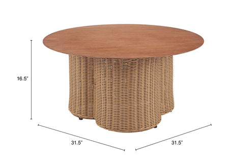 Soka Natural Outdoor Coffee Table by Zuomod at Eve Furniture