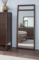 Sol Brown Spce Beveled Glass Floor Mirror by Modus Furniture at Eve Furniture