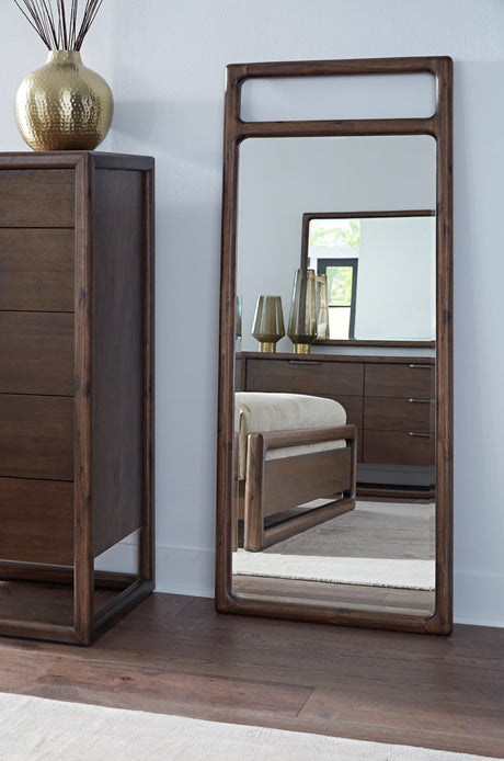 Sol Brown Spce Beveled Glass Floor Mirror by Modus Furniture at Eve Furniture