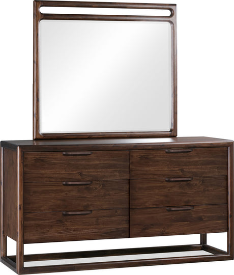 Sol Brown Spice Beveled Glass Wall or Dresser Mirror by Modus Furniture at Eve Furniture