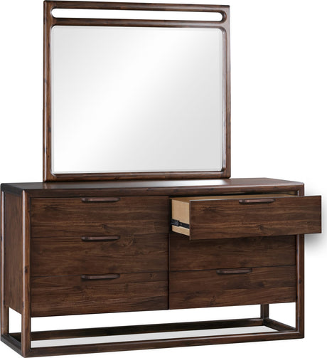 Sol Brown Spice Beveled Glass Wall or Dresser Mirror by Modus Furniture at Eve Furniture