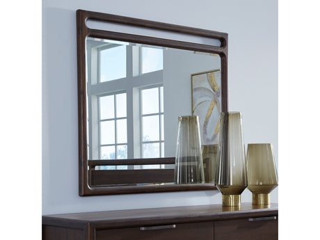 Sol Brown Spice Beveled Glass Wall or Dresser Mirror by Modus Furniture at Eve Furniture