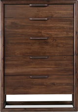 Sol Brown Spice Five Drawer Acacia Wood Chest by Modus Furniture at Eve Furniture