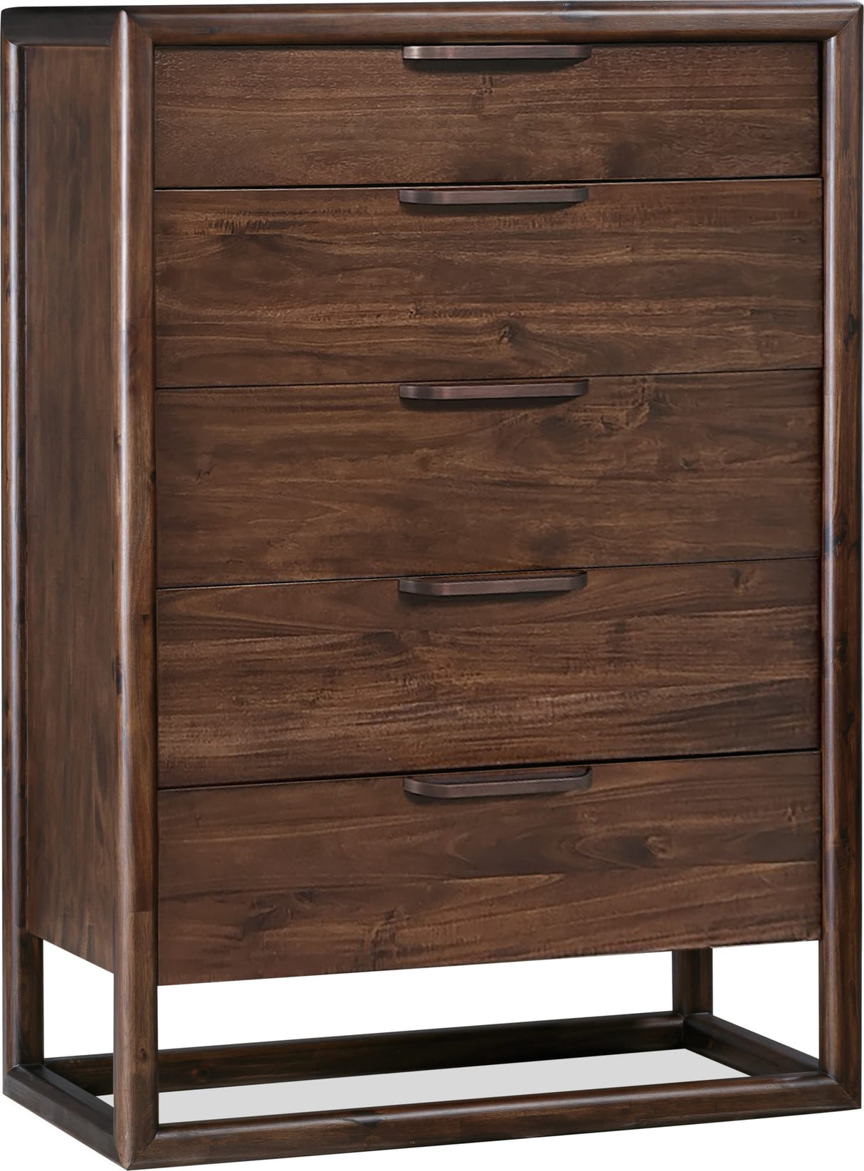 Sol Brown Spice Five Drawer Acacia Wood Chest by Modus Furniture at Eve Furniture