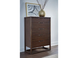 Sol Brown Spice Five Drawer Acacia Wood Chest by Modus Furniture at Eve Furniture