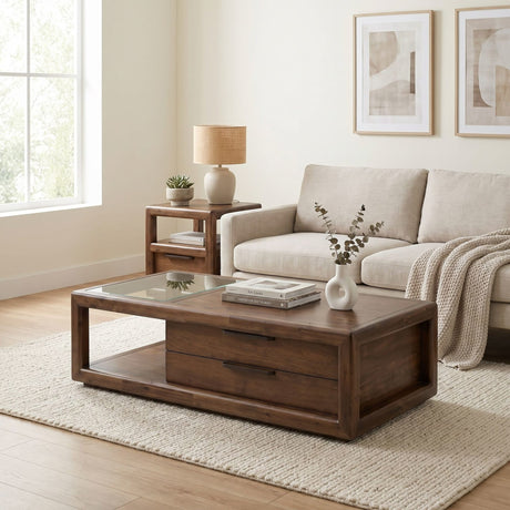 Sol Brown Spice Storage Coffee Table by Modus Furniture at Eve Furniture
