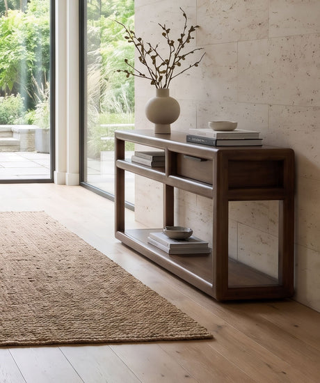 Sol Brown Spice Storage Console Table by Modus Furniture at Eve Furniture