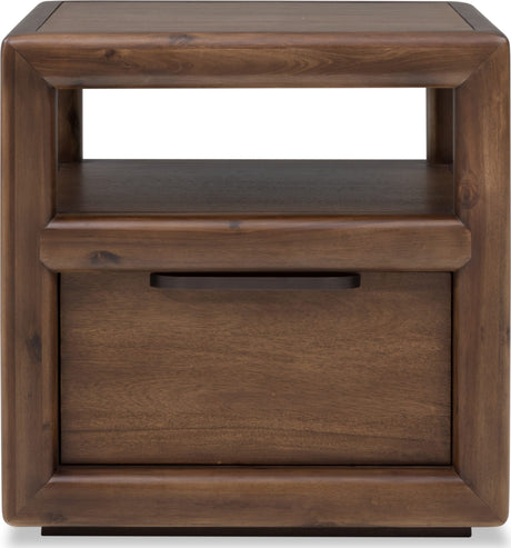 Sol Brown Spice Storage End Table by Modus Furniture at Eve Furniture