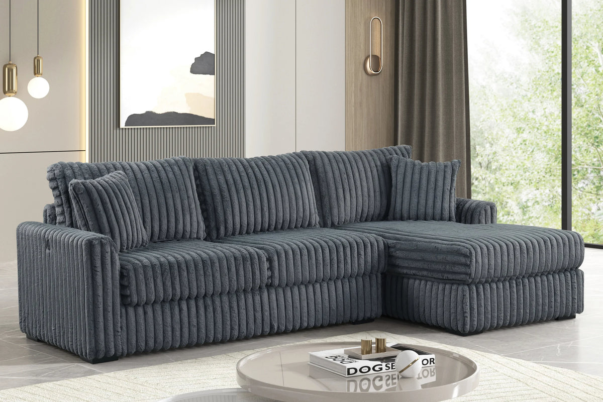 Sol Charcoal RAF Reversible Sectional by Happy Homes at Eve Furniture