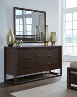 Sol Six Drawer Acacia Wood Dresser in Brown Spice by Modus Furniture at Eve Furniture