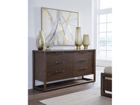 Sol Six Drawer Acacia Wood Dresser in Brown Spice by Modus Furniture at Eve Furniture