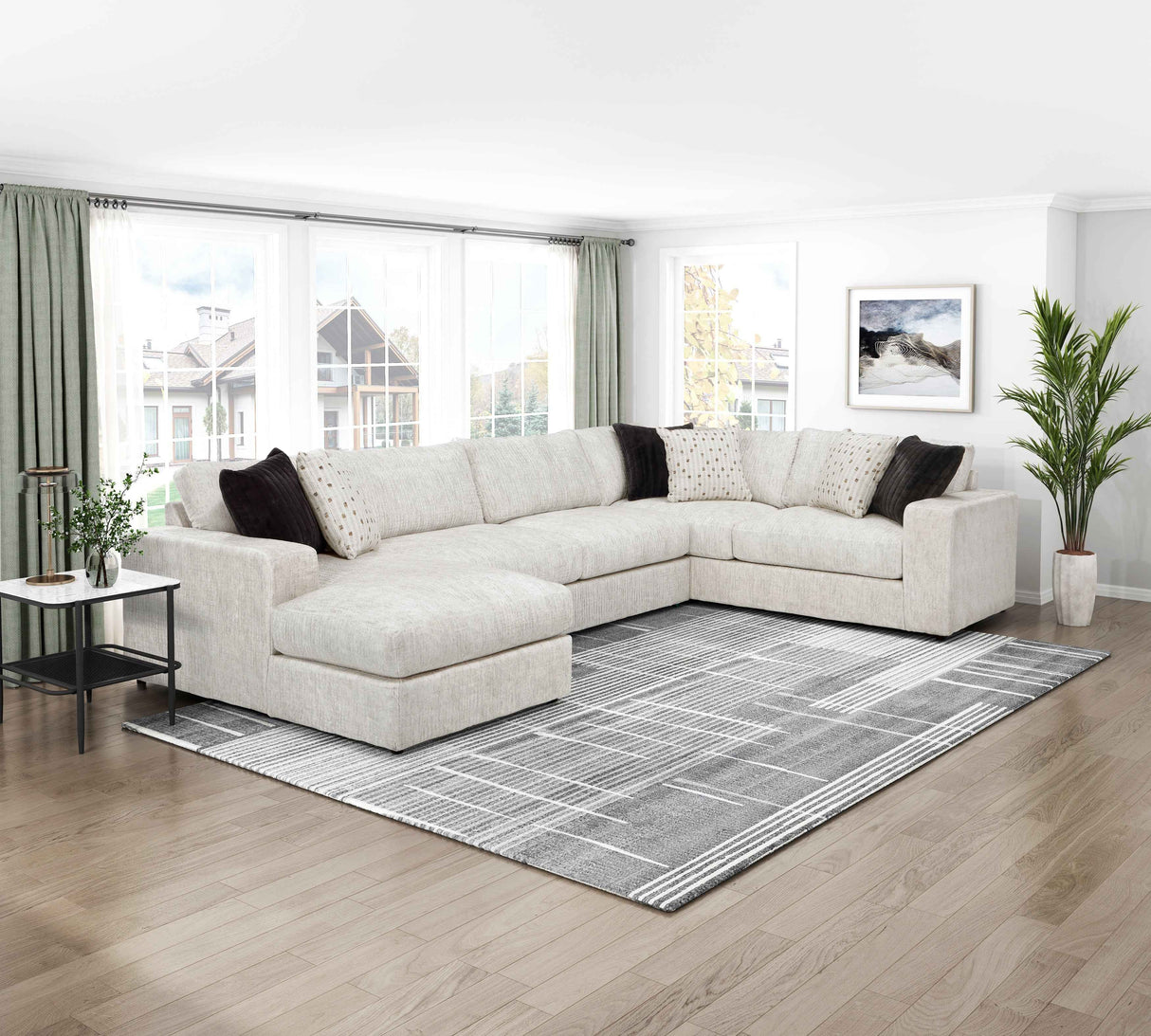 Solace Beige LAF Sectional by Homelegance at Eve Furniture
