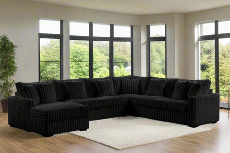 Solana Black Left Arm Facing (LAF) Sectional by Happy Homes at Eve Furniture