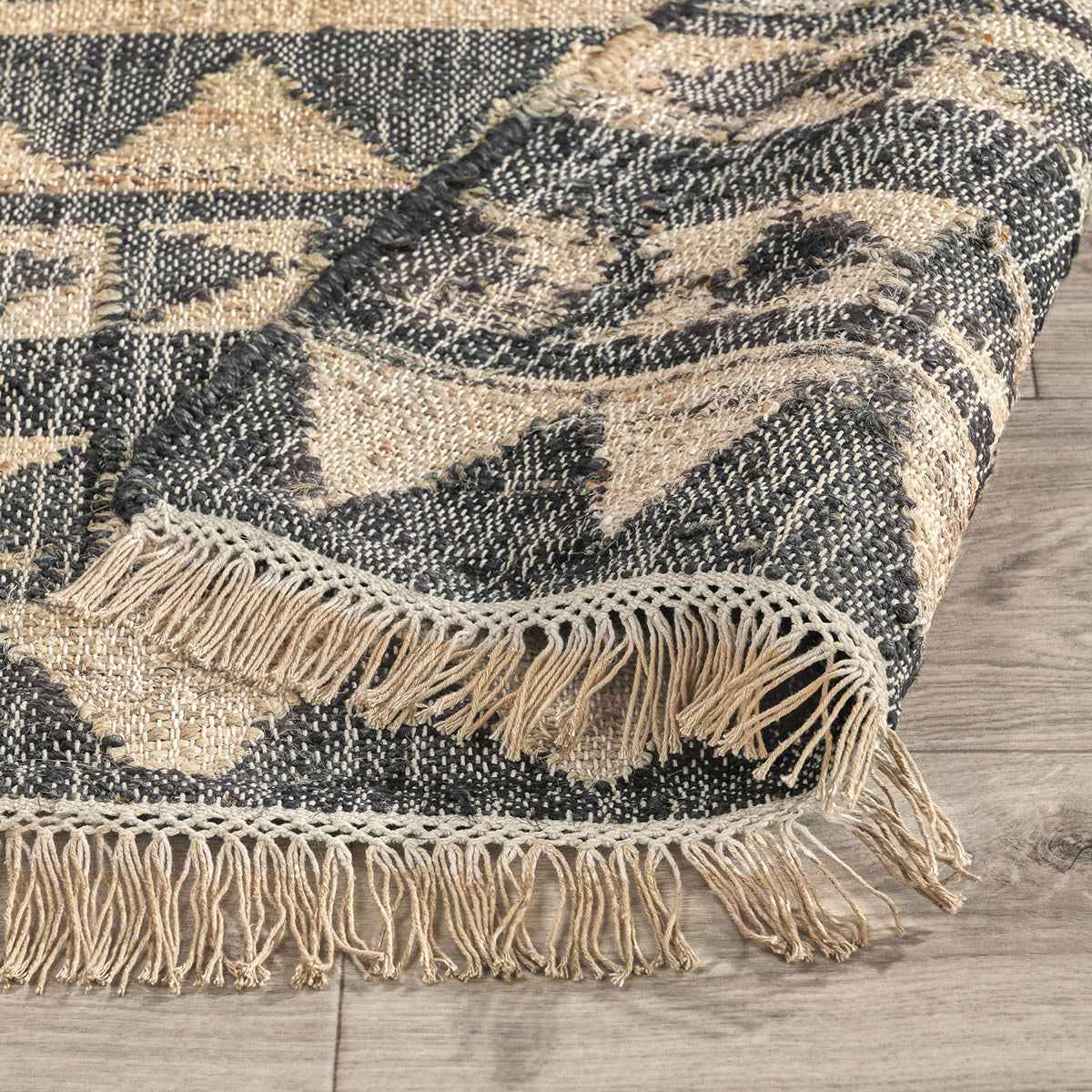 Solana Black Natural Distressed Rug by Classic Home at Eve Furniture