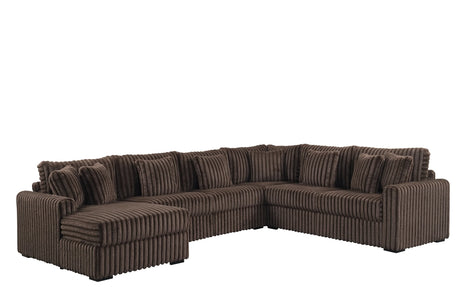 Solana Chocolate Left Arm Facing (LAF) Chaise Sectional by Happy Homes at Eve Furniture
