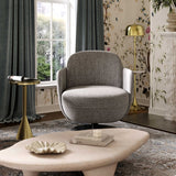 Solange Grey Textured Weave Swivel Chair by TOV Furniture at Eve Furniture