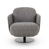Solange Grey Textured Weave Swivel Chair by TOV Furniture at Eve Furniture