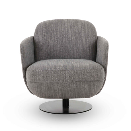 Solange Grey Textured Weave Swivel Chair by TOV Furniture at Eve Furniture