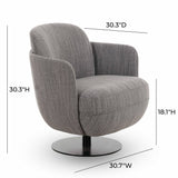 Solange Grey Textured Weave Swivel Chair by TOV Furniture at Eve Furniture