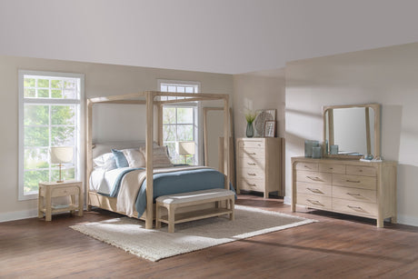 Solano 85-inch Weathered Mango Queen Canopy Bed by Coaster at Eve Furniture