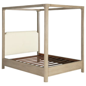 Solano 85-inch Weathered Mango Queen Canopy Bed by Coaster at Eve Furniture