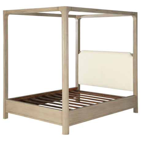 Solano 85-inch Weathered Mango Queen Canopy Bed by Coaster at Eve Furniture