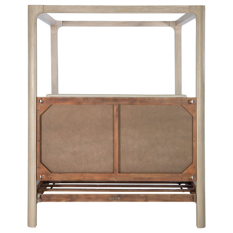 Solano 85-inch Weathered Mango Queen Canopy Bed by Coaster at Eve Furniture