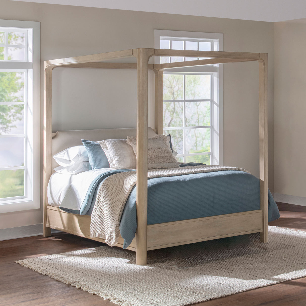 Solano 85-inch Weathered Mango Queen Canopy Bed by Coaster at Eve Furniture