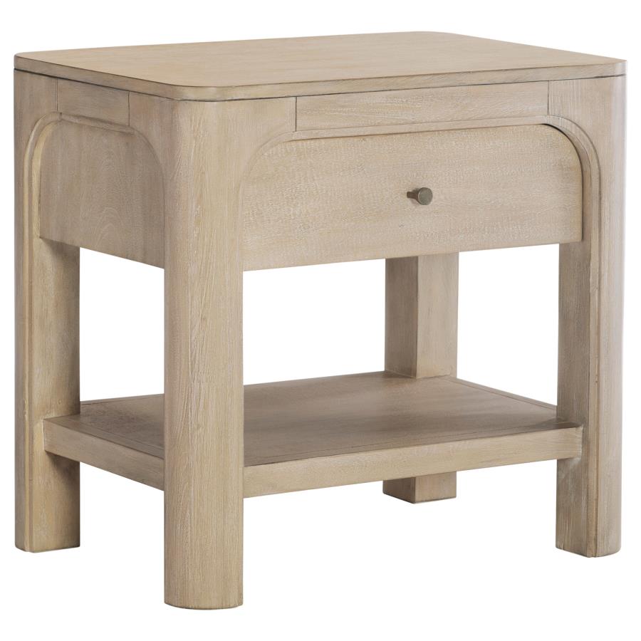 Solano Weathered Mango 1-drawer Nightstand Bedside Table by Coaster at Eve Furniture