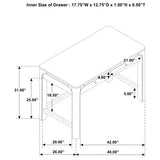 Solano Weathered Mango 2-drawer Makeup Table Vanity Desk by Coaster at Eve Furniture