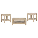 Solano Weathered Mango 3-piece Square Coffee Table Set by Coaster at Eve Furniture