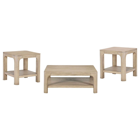 Solano Weathered Mango 3-piece Square Coffee Table Set by Coaster at Eve Furniture