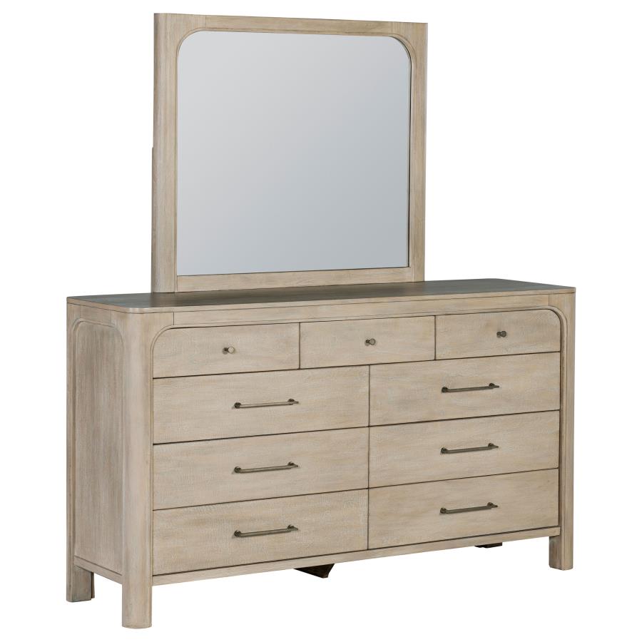 Solano Weathered Mango 9-drawer Bedroom Dresser with Mirror by Coaster at Eve Furniture