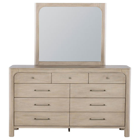 Solano Weathered Mango 9-drawer Bedroom Dresser with Mirror by Coaster at Eve Furniture