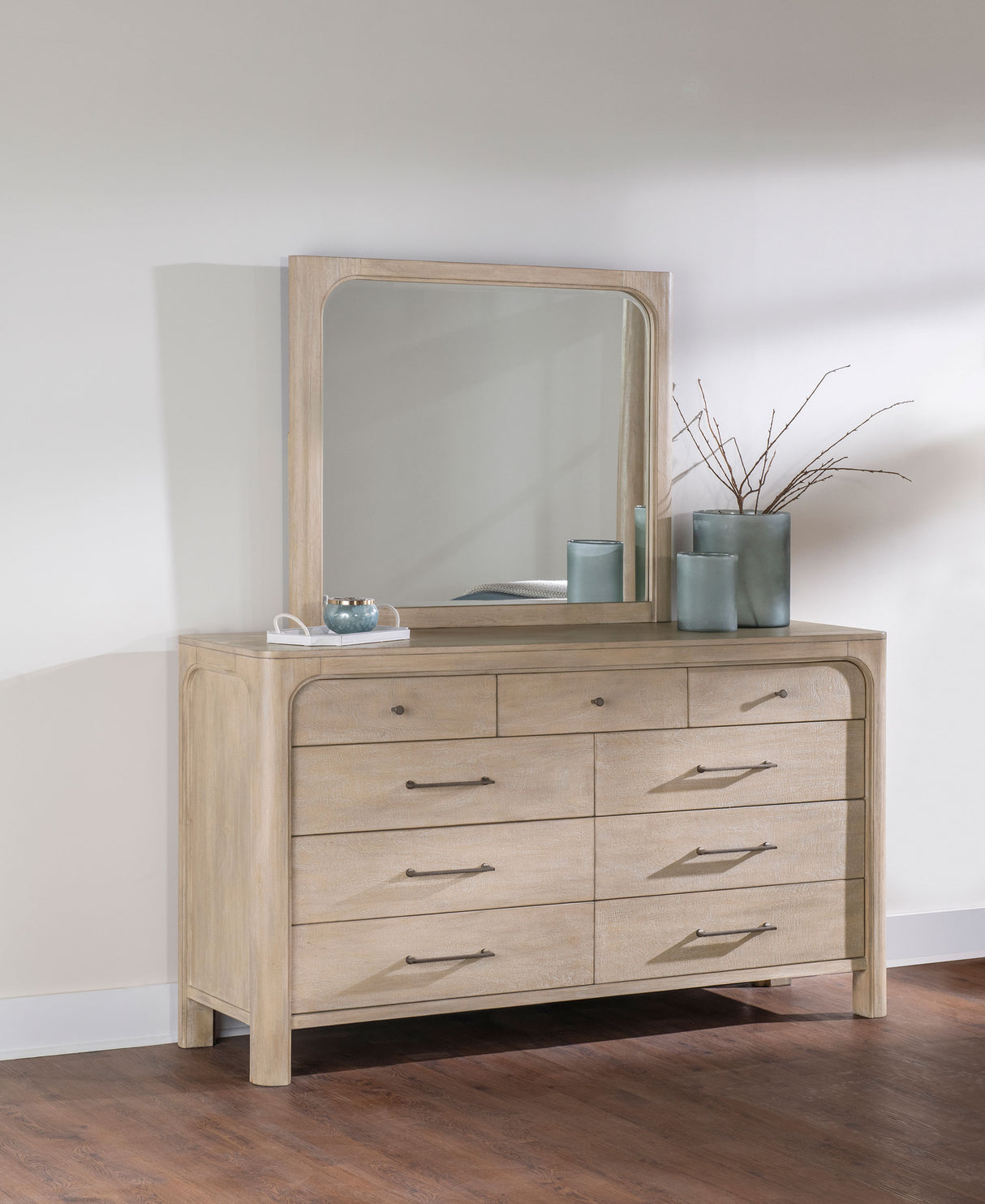 Solano Weathered Mango 9-drawer Bedroom Dresser with Mirror by Coaster at Eve Furniture