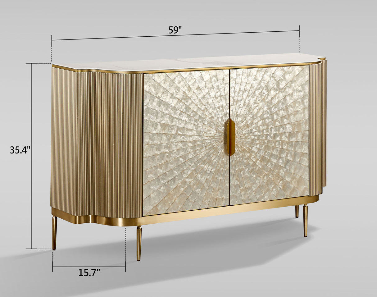 Solara Champagne Gold Sideboard by New Era Innovations at Eve Furniture