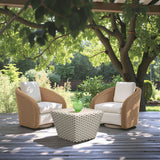 Solara Ivory Outdoor Swivel Chair by Zuomod at Eve Furniture