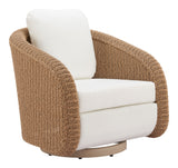 Solara Ivory Outdoor Swivel Chair by Zuomod at Eve Furniture