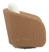 Solara Ivory Outdoor Swivel Chair by Zuomod at Eve Furniture