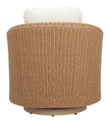 Solara Ivory Outdoor Swivel Chair by Zuomod at Eve Furniture