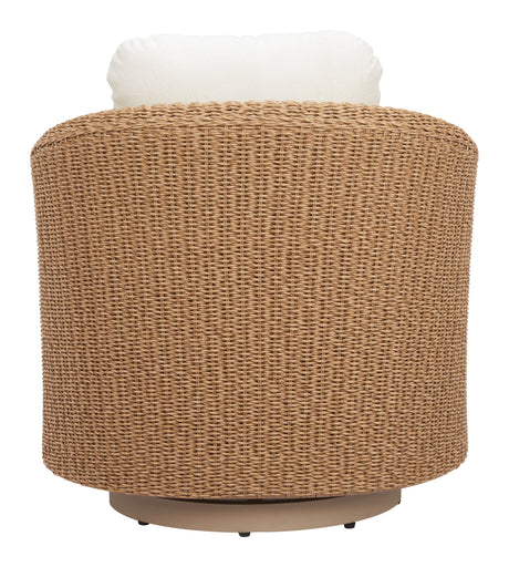 Solara Ivory Outdoor Swivel Chair by Zuomod at Eve Furniture