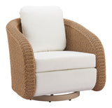 Solara Ivory Outdoor Swivel Chair by Zuomod at Eve Furniture