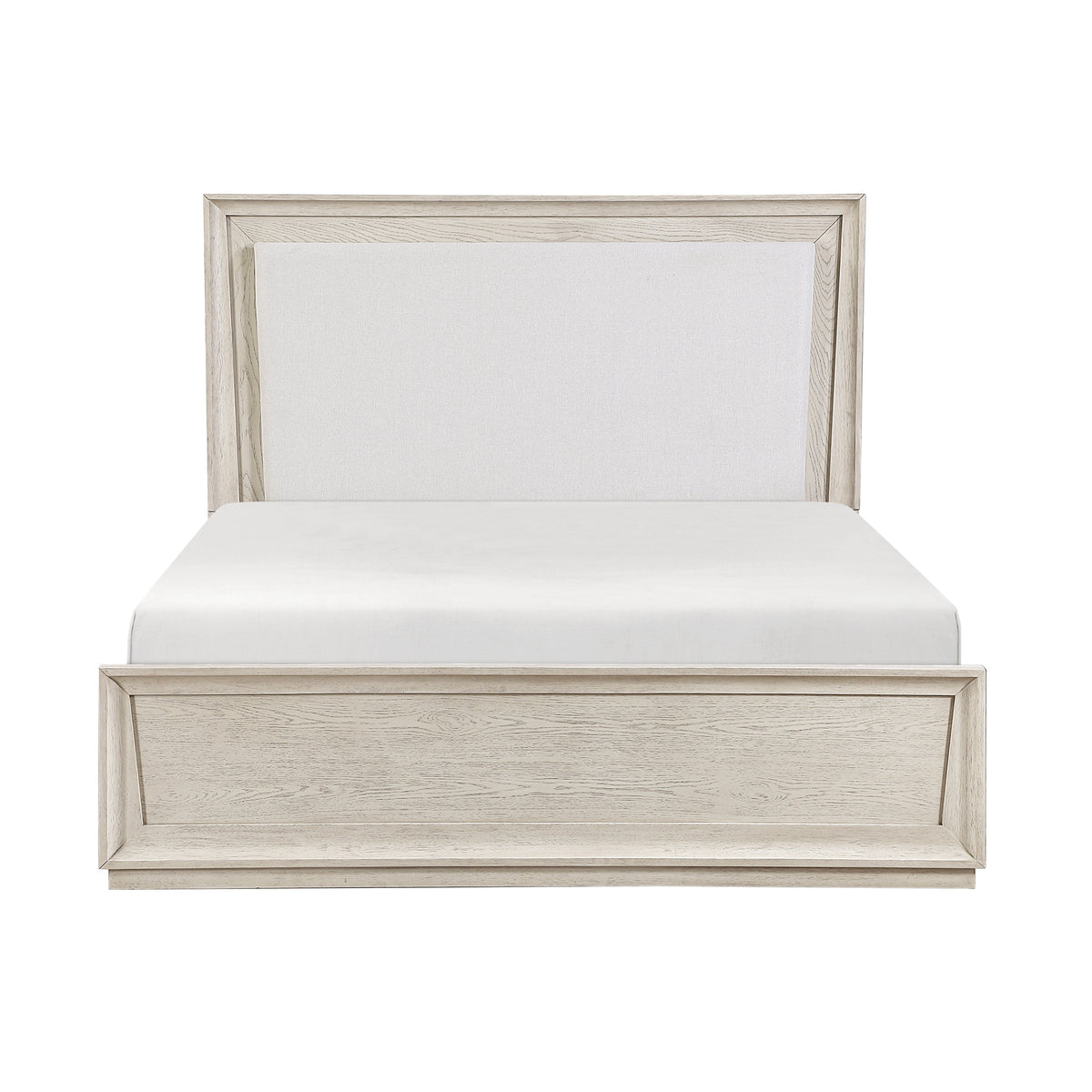 Solas Pearl Eastern King LED Upholstered Panel Bed by Homelegance at Eve Furniture